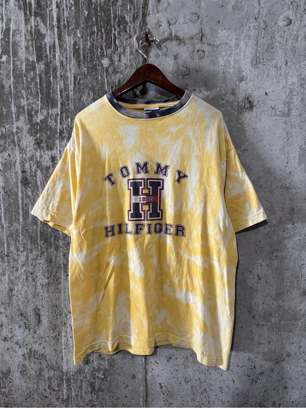 Tommy Hilfiger Yellow Tie-Dye Logo Short Sleeve Tee